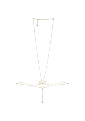 Elisabetta Franchi logo-detail bodychain - Gold