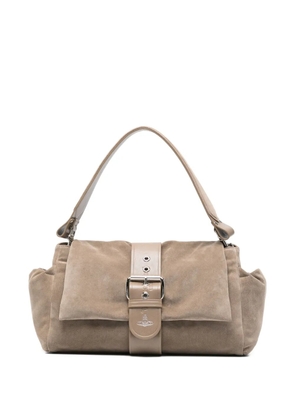 Vivienne Westwood XL Hazel Treasure buckled shoulder bag - Neutrals