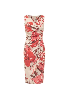 CHIARA BONI La Petite Robe draped floral dress - Neutrals