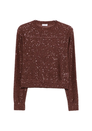 Brunello Cucinelli sequin crew-neck sweater - Brown