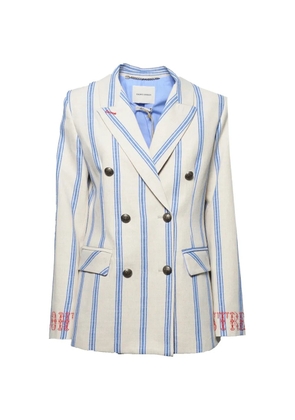 FRONT STREET 8 striped double-breasted blazer - Neutrals