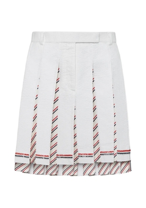 Thom Browne RWB bead-embellished pleated mini skirt - White
