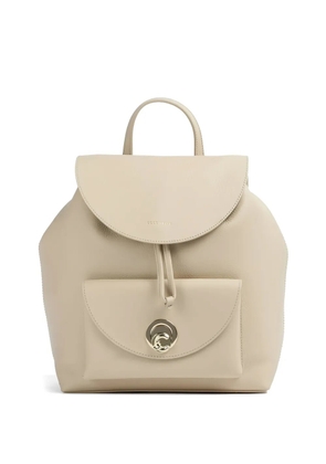 Coccinelle drawstring flap leather shoulder bag - Neutrals