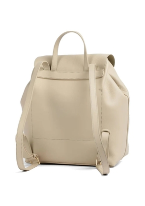 Coccinelle drawstring flap leather shoulder bag - Neutrals