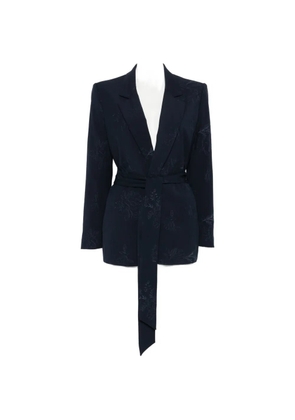 TWINSET floral tie-waist jacket - Blue