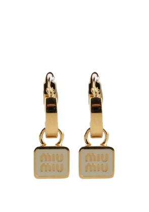 Miu Miu logo-appliqué earrings - Gold