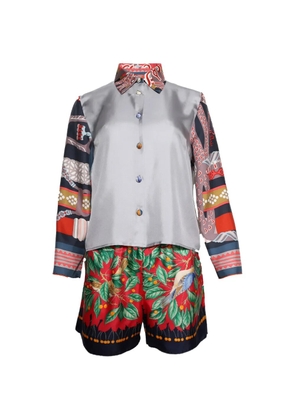 Lily Eve silk shorts set - Grey