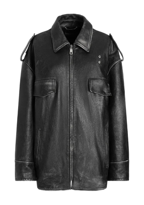 Dolce & Gabbana zip-up leather coat - Black