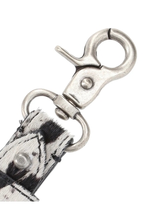 Represent cowhide keyring - White