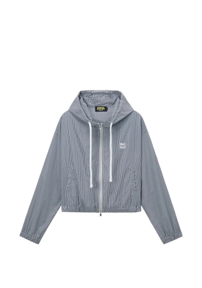 Mini Cream zip-up hooded jacket - Blue