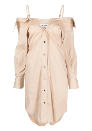 Blugirl off-shoulder shirt dress - Neutrals