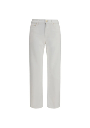 Umit Benan Victoria logo-patch jeans - White