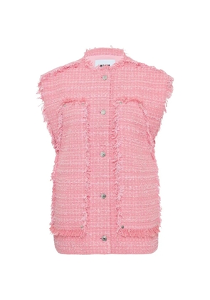 MSGM fringed-trim waistcoat - Pink