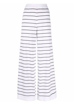 Fabiana Filippi stripe-print flared trousers - White