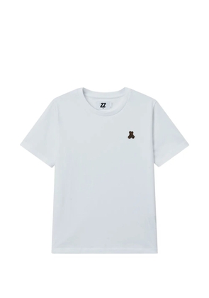 izzue crew-neck bear-patch T-shirt - White