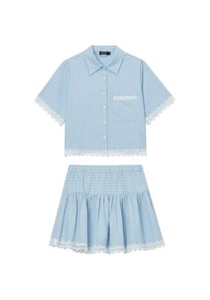 tout a coup lace trim skirt set (set of two) - Blue