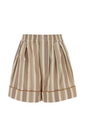 Saint Laurent embroidered striped shorts - Brown