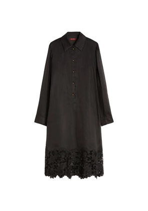 Max Mara lace-panel midi dress - Black