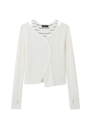 tout a coup button ribbed cardigan - White