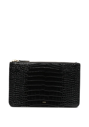 TOTEME crocodile-embossed threefold clutch bag - Black