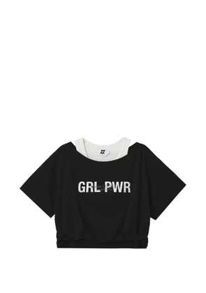izzue layered-design T-shirt - Black