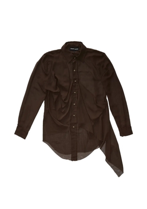 Edward Cuming draped shirt - Brown