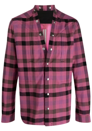 Rick Owens gingham-check long-sleeve shirt - Pink