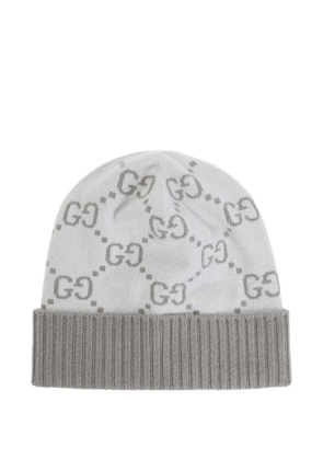 Gucci GG-jacquard ribbed-knit beanie hat - Grey