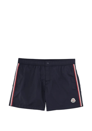 Moncler stripe-detail swim shorts - Blue