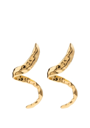 Federica Tosi Snake textured drop earrings - Gold