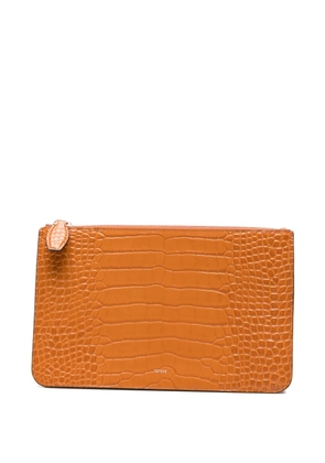 TOTEME croco-embossed threefold clutch - Orange