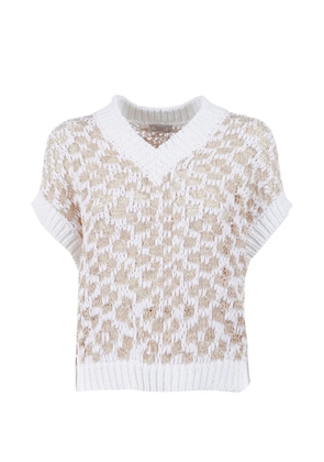 Peserico knitted V-neck vest - White