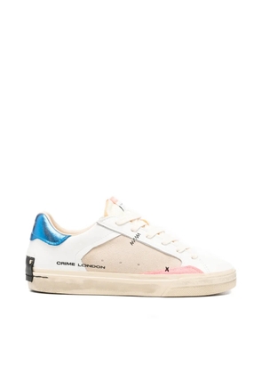 Crime London Deconstructed suede panel sneakers - White