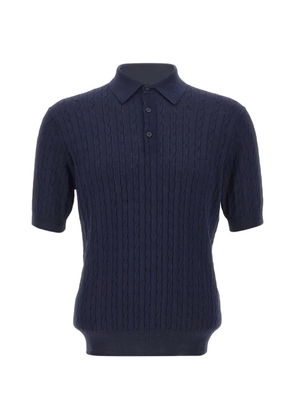 Kangra cable-knit ribbed polo shirt - Blue