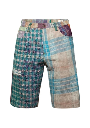 Better with Age Isaac Kantha patchwork shorts - Blue