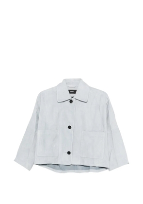 Arma Zhou patch-pocket leather jacket - Blue