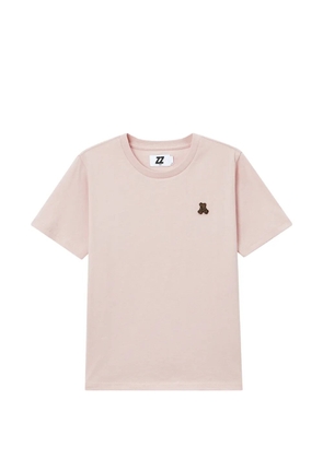 izzue teddy-patch crew-neck T-shirt - Pink