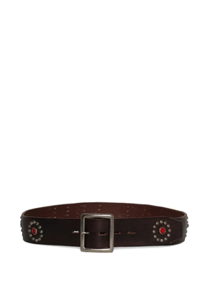 MadeWorn Live Free stud-embellished belt - Brown