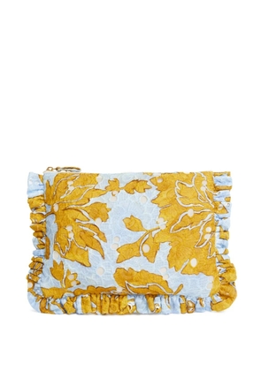 La DoubleJ ruffled guipure lace clutch - Yellow
