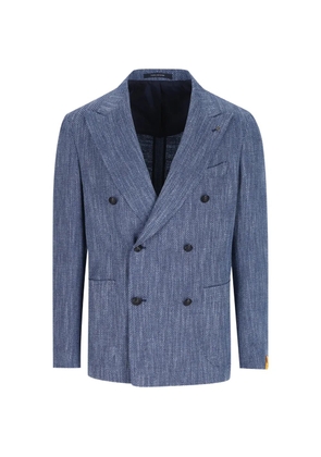 Tagliatore double-breasted patch-pocket blazer - Blue