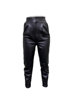 La-Rose pleated leather trousers - Black