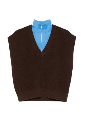 Tibi cardigan stitch removable vest - Brown