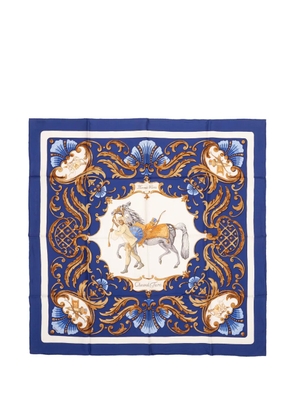 Hermès Pre-Owned Cheval floral scarf - Blue