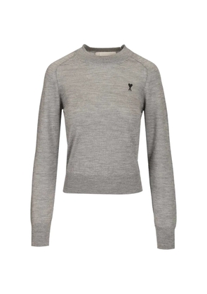 AMI Paris logo-embroidered sweater - Grey