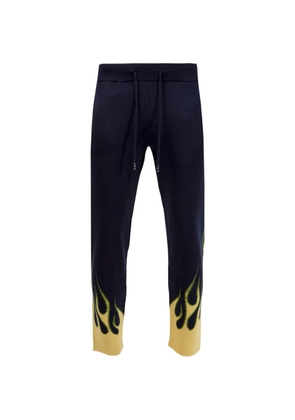 Just Don drawstring flame-print track pants - Blue