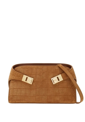 Ferragamo mini Hug embossed logo shoulder bag - Brown