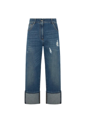Fabiana Filippi distressed cuffed jeans - Blue