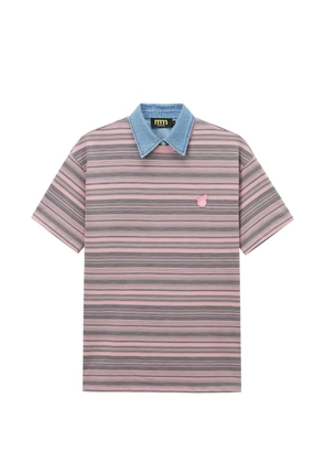 Mini Cream striped polo shirt - Pink