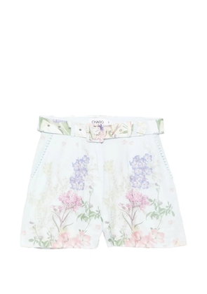Charo Ruiz Ibiza Pansy floral-print belt shorts - Blue