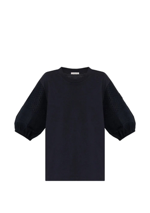 Moncler perforated puff-sleeve T-shirt - Blue